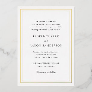 Invitation En Aluminium Florence White Mariage élégant