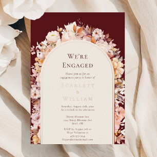 Invitation En Aluminium FOIL Autumn Floral Burgundy Arch Nous sommes engag