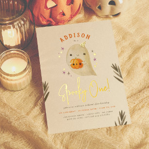 Invitation En Aluminium Foil Fantôme Un Anniversaire Halloween Mixte