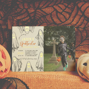 Invitation En Aluminium Foil Halloween fantômes Spooktacular Anniversaire 