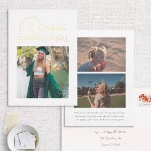 Invitation En Aluminium Foil Moderne minimal tendance Photo Grad Faire-par