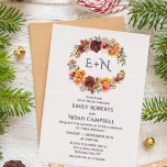 Invitation En Aluminium Foil Monogram Autumn Rustic Plum Floral Wedding<br><div class="desc">Foil Monogramme Automne Rustique Plum Orange Floral Wedding Invitations présente une magnifique couronne avec vos monogrammes de feuille personnalisés entourés de fleurs en prune, orange, terre cuite, jaune et vert sur un arrière - plan blanc cassé. Ci-dessous vous trouverez vos informations mariages personnalisées en papier presse. Personnalisez simplement en modifiant...</div>