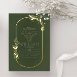 Invitation En Aluminium Foil pressed | Sage Green Botanical Frame<br><div class="desc">Add some shine to your wedding invitations with real gold, silver, or rose gold foil This classic and timeless métallc style is sure to add another level to your invites. These luxurious invitations make a great impact with real pressed foil. Incorporating foil-stamped élément on luxe paper is a perfect way...</div>