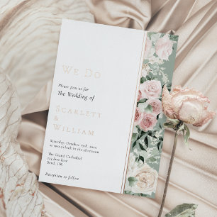 Invitation En Aluminium FOIL Rose Gold Poussiéreux Sage Vintage Nous Faiso