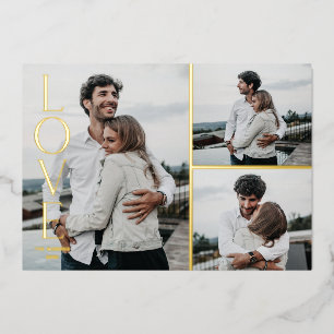 Invitation En Aluminium Foil Simply Love Saint Valentin 3-Cartes photos