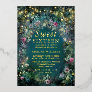 Invitation En Aluminium Forêt Enchantée Rose Fée Bois Douce 16