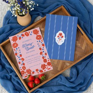 Invitation En Aluminium Fraises, myrtilles et fleurs délicieuses