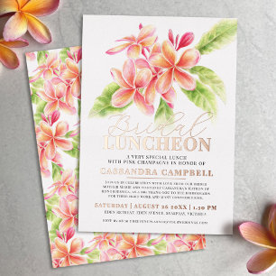Invitation En Aluminium Frangipani aquarelle nuptiale fleurie