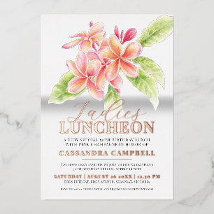 Invitation En Aluminium Frangipani floral dames déjeuner anniversaire
