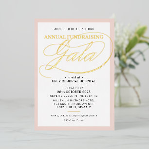 Invitation En Aluminium FUNDRAISING GALA élégant script événement rose vif