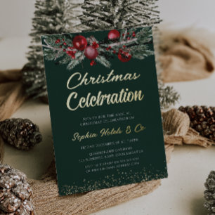 Invitation En Aluminium Gala annuel de Noël en or Célébration de la fête e