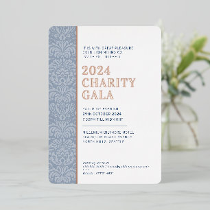 Invitation En Aluminium GALA BALL moderne élégant événement Marine or rose