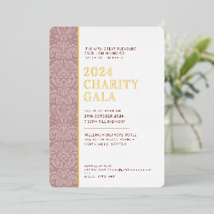 Invitation En Aluminium GALA BALL moderne élégant événement marron rouge o