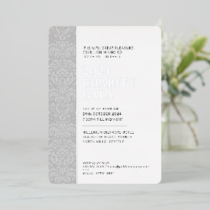 Invitation En Aluminium GALA BALL moderne élégant événement noir argent