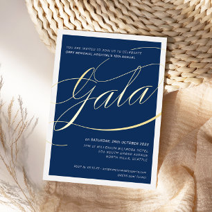 Invitation En Aluminium GALÀ DE CHARITÉ élégant calligraphie formelle mari