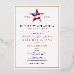 Invitation En Aluminium Gala de levée de fonds pour l'anniversaire patriot