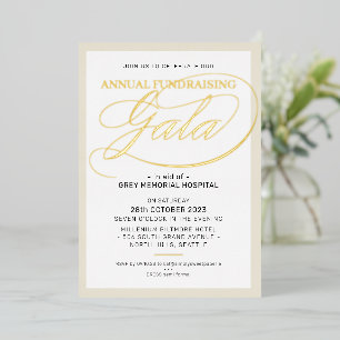 Invitation En Aluminium GALÀ DE LEVÉE DE FONDS script d'événement élégant 