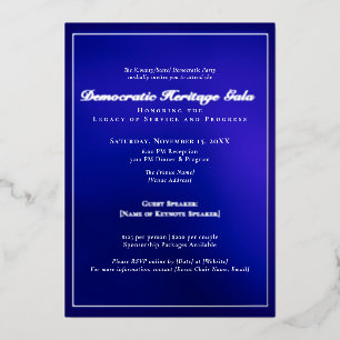 Invitation En Aluminium Gala de l'héritage démocrate 2025 Collecte de fond
