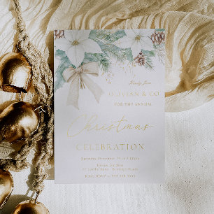 Invitation En Aluminium Gala de Noël annuel de l'entreprise moderne Gold