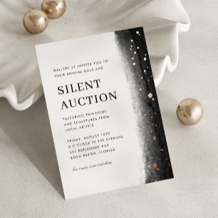 Invitation En Aluminium Gala & Vente aux Enchères Silencieuse au Trait de