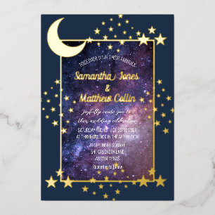Invitation En Aluminium Galaxie céleste Cosmos Moon Sky Mariage d'huile d'