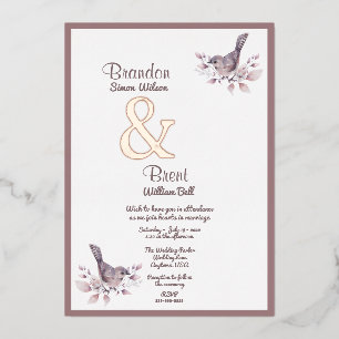 Invitation En Aluminium Gay Dusty Bourgogne et Rose Gold Esperluette