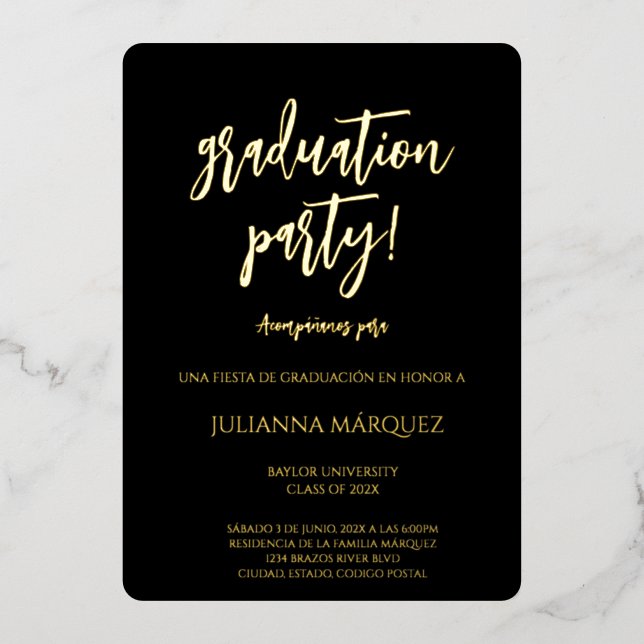 Invitation En Aluminium Generación 2025 invitación de graduación (Recto)