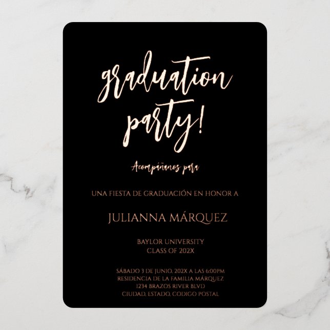 Invitation En Aluminium Generación 2025 invitación de graduación (Recto)