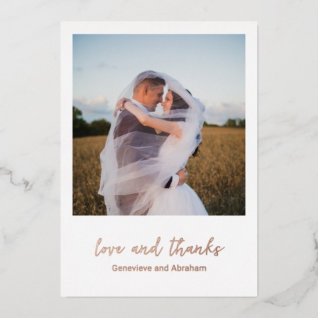 Invitation En Aluminium Genevieve Photo Mariage moderne (Recto)