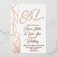 Géométrie Blush Or Mariage Pressé  