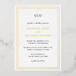 Invitation En Aluminium Gertrude Classic Élégant