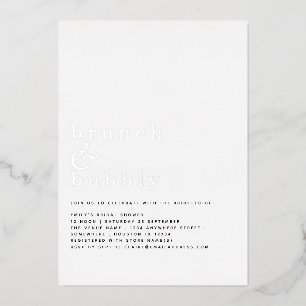 Invitation En Aluminium Glam Brunch Bubbly Enterrement de vie de jeune fi