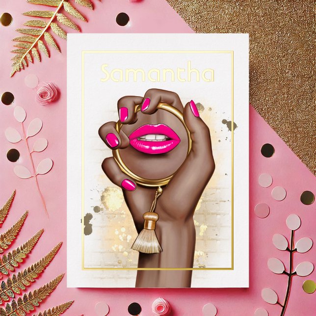 Invitation En Aluminium Glam Chic rose et or Real Foil Anniversaire (Glam Chic Pink and Gold Real Foil Birthday Foil Invitation)