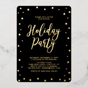 Invitation En Aluminium Gold & Black Modern Christmas