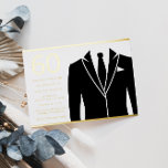Invitation En Aluminium Gold & Black Suit & Cravate 60e Anniversaire de fê<br><div class="desc">Gold & Black Suit & Cravate 60e Anniversaire Golden Foil Invitation Dusty Rose Voir d'autres invitations dans notre Niche and Nest Store</div>