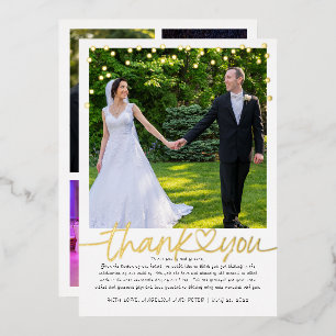 Invitation En Aluminium Gold Confetti à la main Lettres Mariage Merci