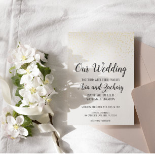 Invitation En Aluminium Gold Confetti Notre Mariage