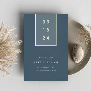 Invitation En Aluminium Gold Drop   Modern Minimal Foil Save the Date Card