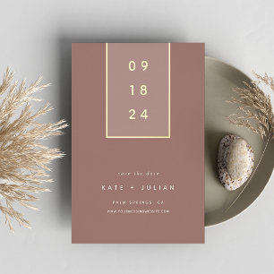 Invitation En Aluminium Gold Drop Modern Minimal Foil Save the Date Card