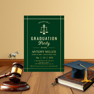 Invitation En Aluminium Gold, école de droit vert classe de diplôme de 202