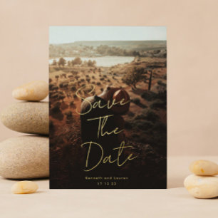 Invitation En Aluminium Gold Ecrit Personnalisé Noms Photo Enregistrer La 