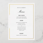 Invitation En Aluminium Gold Foil Border Elegant Wedding Menu Card<br><div class="desc">perfect for any event,  real foil border available in 3 options</div>