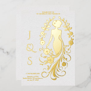 Invitation En Aluminium Gold Foil Elegant Bride Mariage