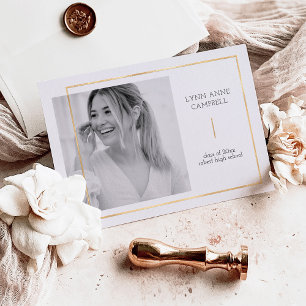 Invitation En Aluminium Gold Foil One Photo Modern Simple Graduation Party