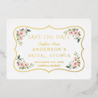 GOLD FOIL Rose Floral Fête des mariées Enregistrer