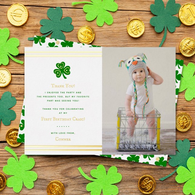 Invitation En Aluminium Gold Foil St. Patrick's Day 1er anniversaire (Créateur téléchargé)