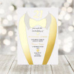 Invitation En Aluminium Gold Foil Tuxedo Suit Mens 21e fête d'anniversaire<br><div class="desc">Gold Foil Tuxedo Suit Mens 21st Birthday Party Invitation Voir d'autres invitations dans notre Niche and Nest Store</div>