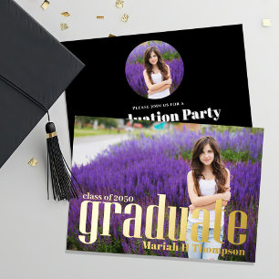 Invitation En Aluminium Gold Graduate Modèle photo moderne