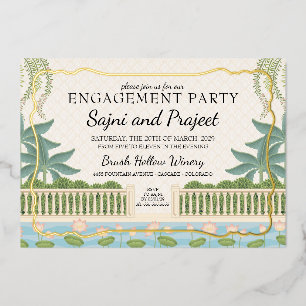 Invitation En Aluminium Gold Indian Engagement Party
