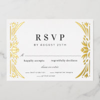 Gold Leaf Gilded Age Foil Mariage RSVP